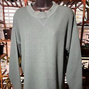 Vintage Ivy Green Ribbed Pullover Sweater Women Size Medium